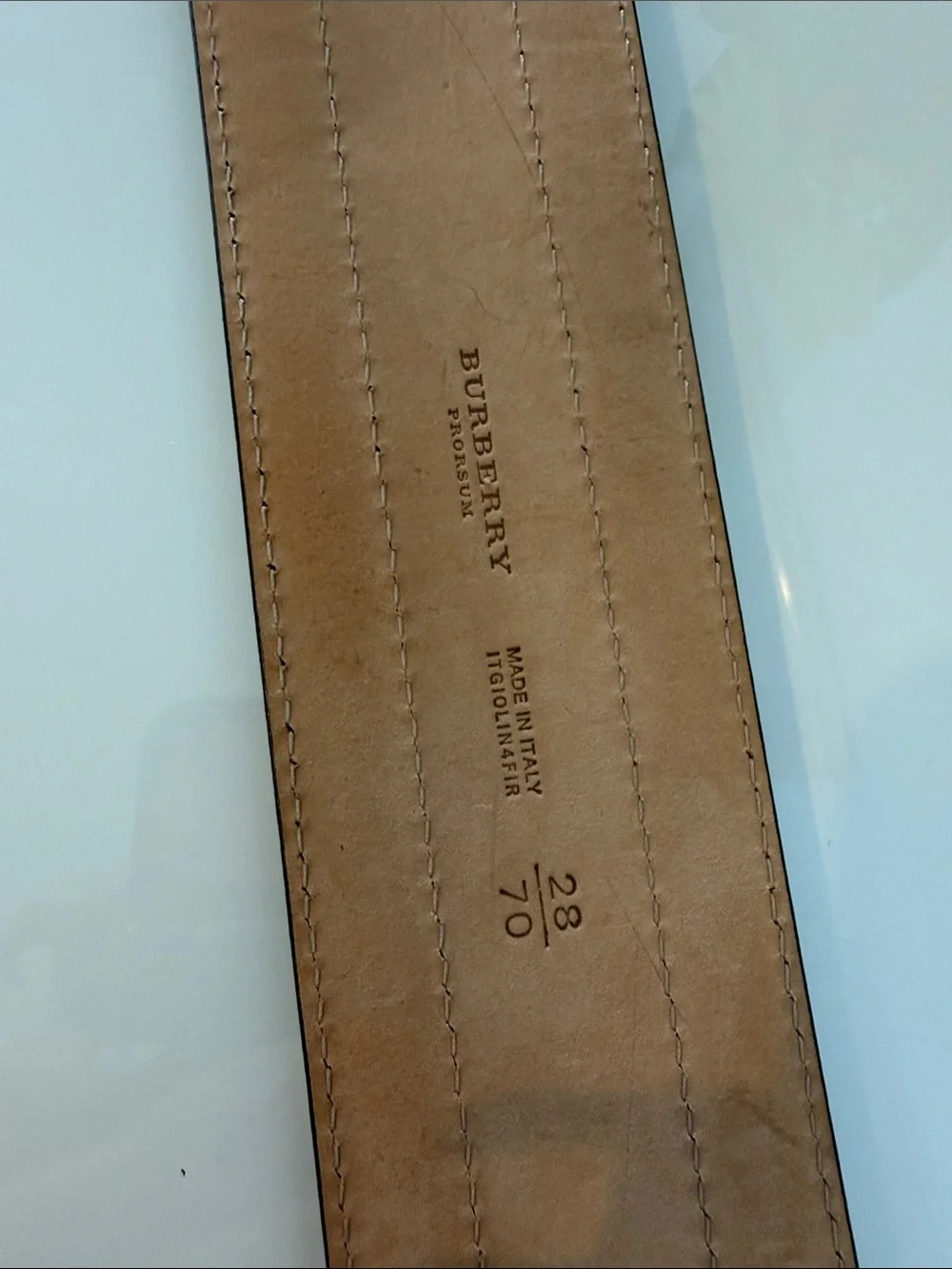 Burberry Men’s Dark Brown Leather Belt with Gold Buckle Retail:$ $450-$550